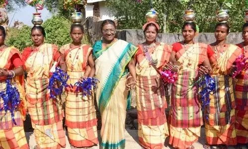 Murmu visits birthplace, dances with women