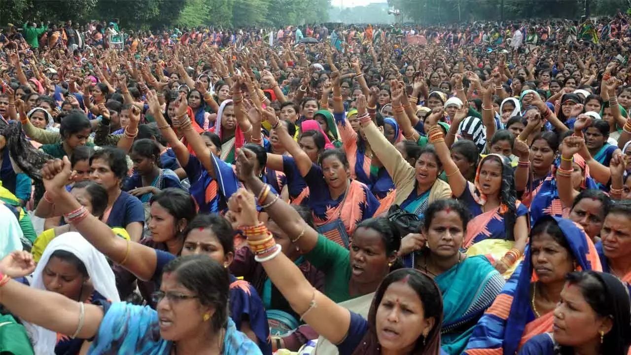 Mission Shakti support staff demand salary