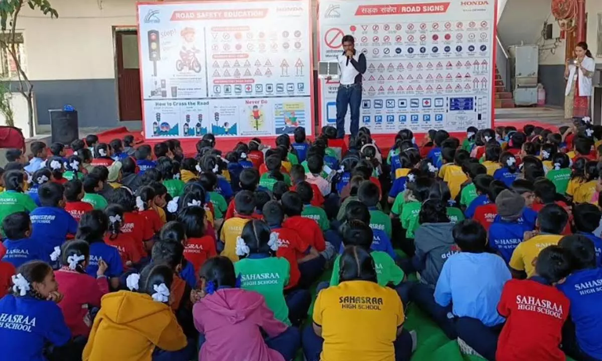 Honda Motorcycle and Scooter India conducts Road Safety Awareness Campaign in Siddipet, Telangana