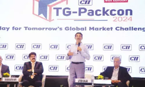 Jayesh Ranjan, Telangana Special Chief Secretary, Industries and Commerce, addressing CII Telangana PackCon 2024, in Hyderabad on Thursday