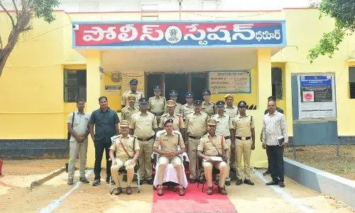 District SP T Srinivas Rao, IPS, Conducts Annual Inspection at Dharur Police Station