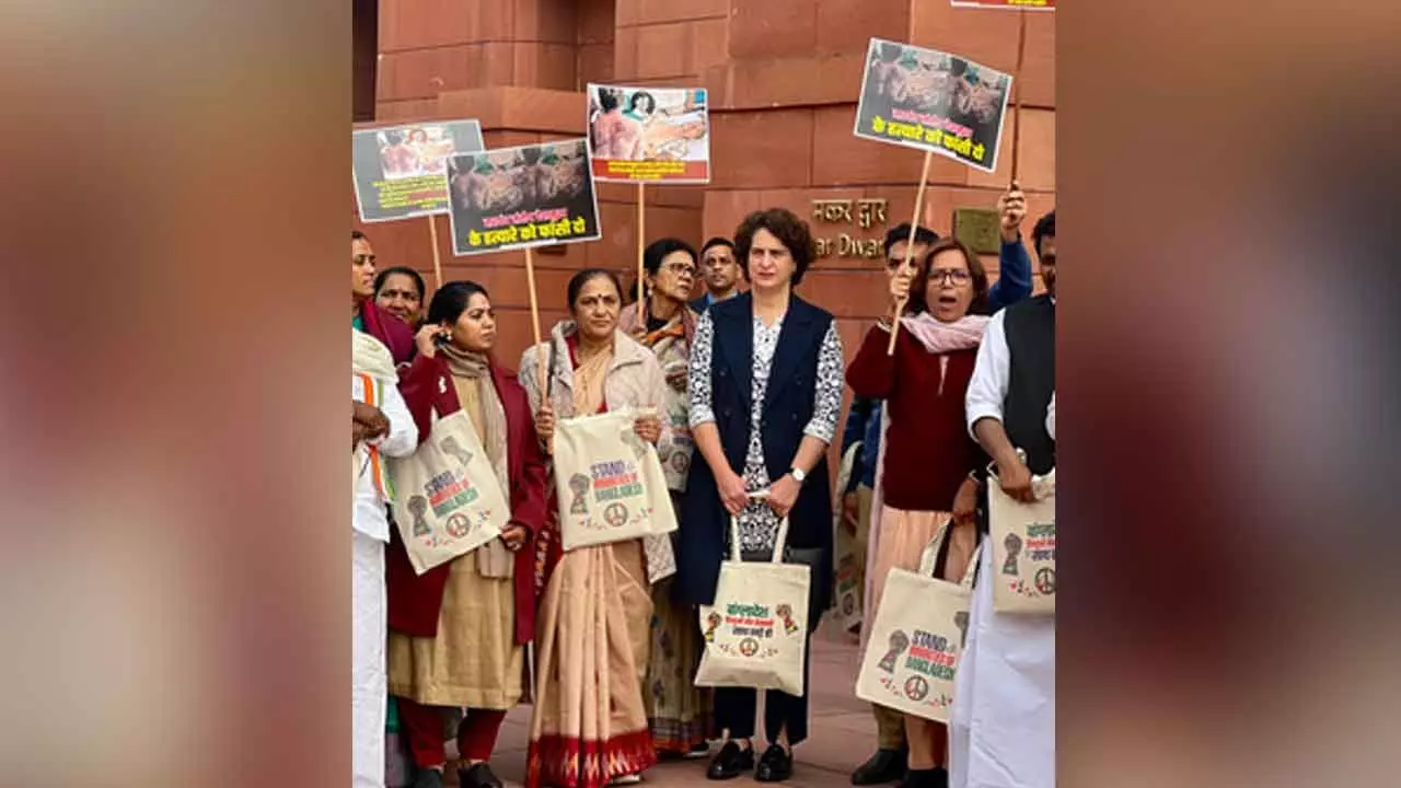 Priyanka Gandhi Makes Bold Statement With Bangladesh Bag In Parliament, Advocates For Minority Rights