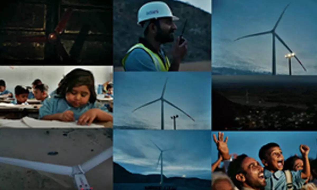 Adani Groups advertisement on wind turbines, not just commercial but a beacon of hope