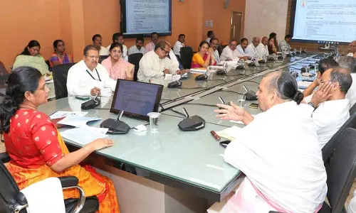 TTD joint executive officer (health and education) Goutami holds a review on arrangements to be made by TTD at Prayagraj for Maha Kumbh Mela, in Tirupati on Tuesday