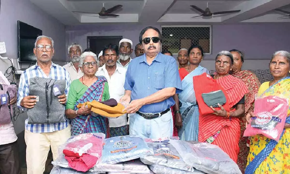 Sweaters distributed to elderly