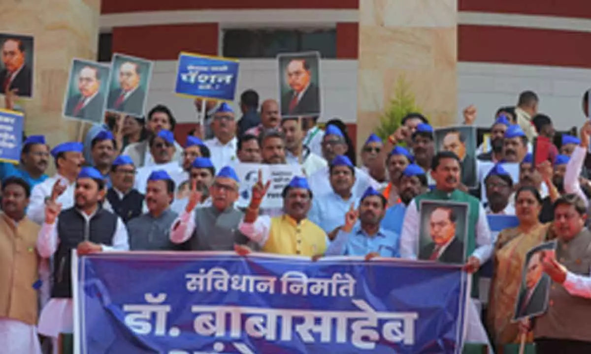 BR Ambedkar row: Maha Oppn stages protests against HM Shah’s remarks