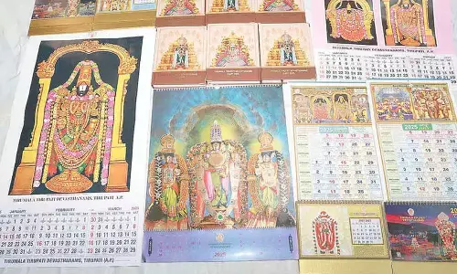 TTD diaries, calendars available online