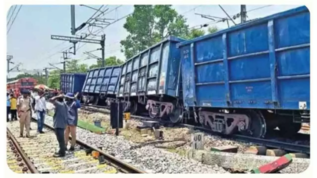 Train traffic hit as goods train derails in Araku route