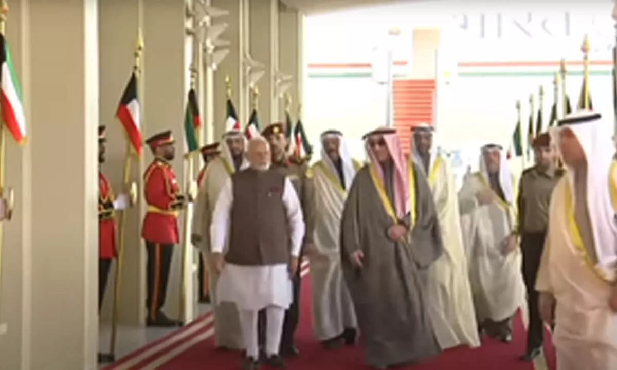 PM Modi arrives in Kuwait on a historic visit