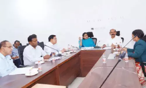 Home minister V Anitha holds a review on functioning of fast track and special courts at the Secretariat on Friday