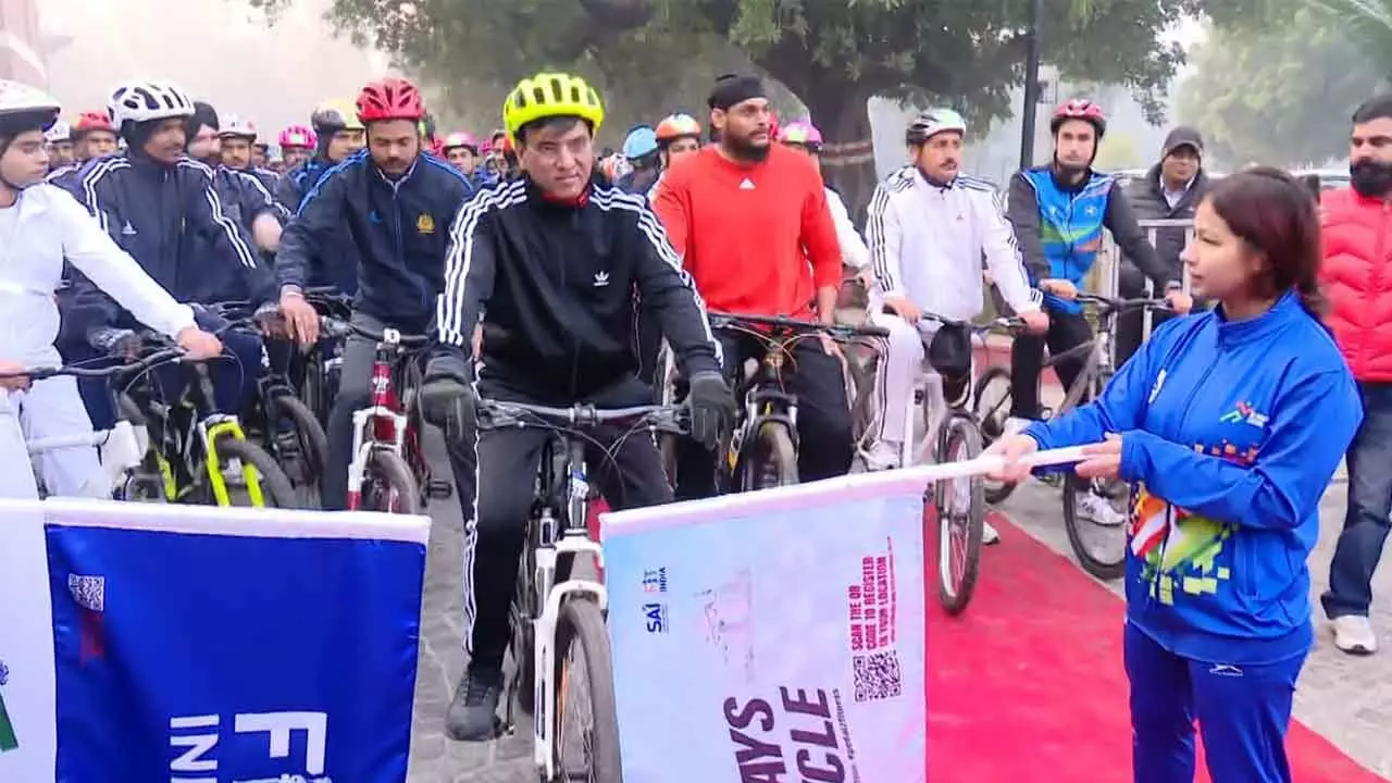 Sports Minister flags off ‘Fit India Sundays on Cycle initiative