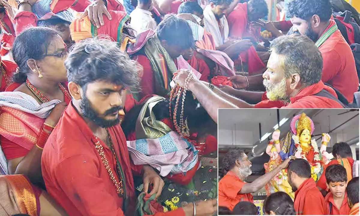 Heavy rush for Bhavani Deeksha Viramana continues