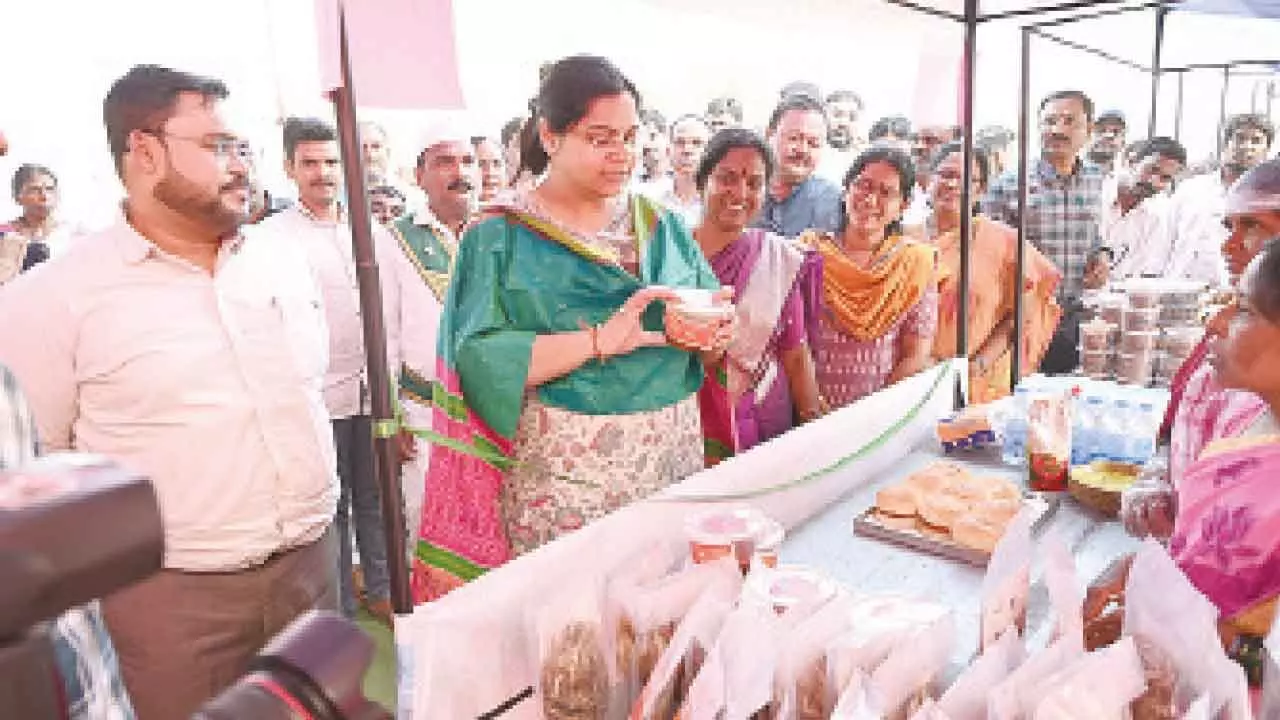 Women SHG members trained in handicrafts, manufacturing