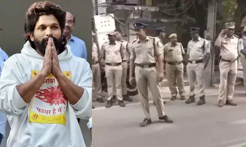 Heavy Police Deployment Outside Allu Arjun’s Residence in Hyderabad