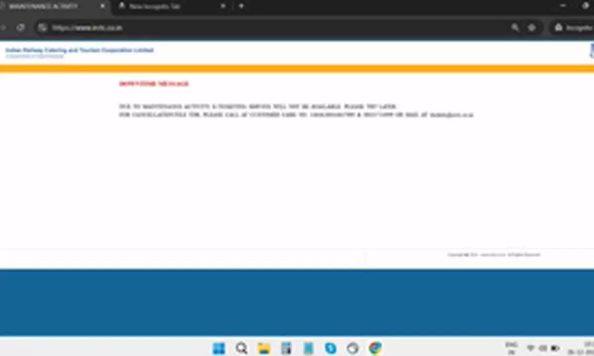 IRCTC mobile app and website down, users unable to book Tatkal tickets