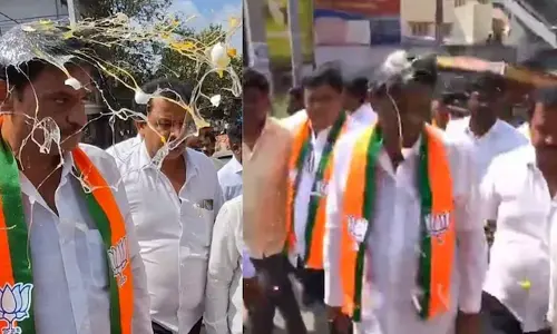 BJP MLA Munirathna Egged During Public Event In Bengaluru