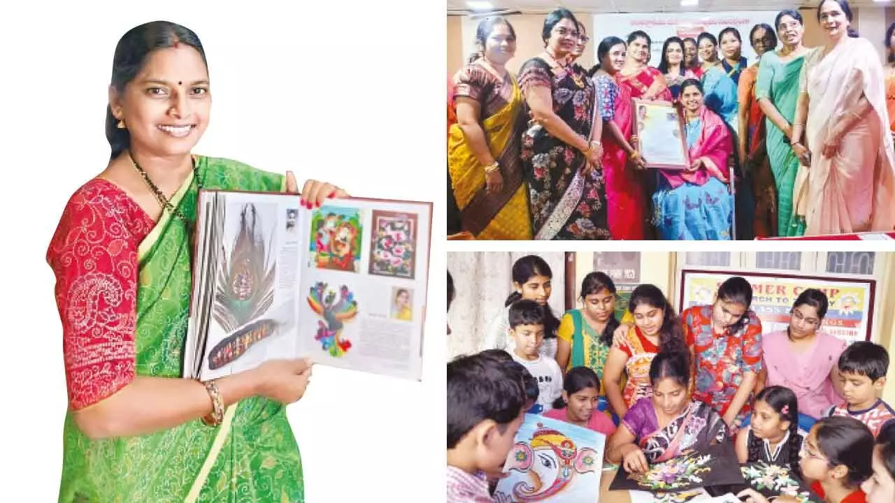 Skill in paper quill art earns Rajani recognition