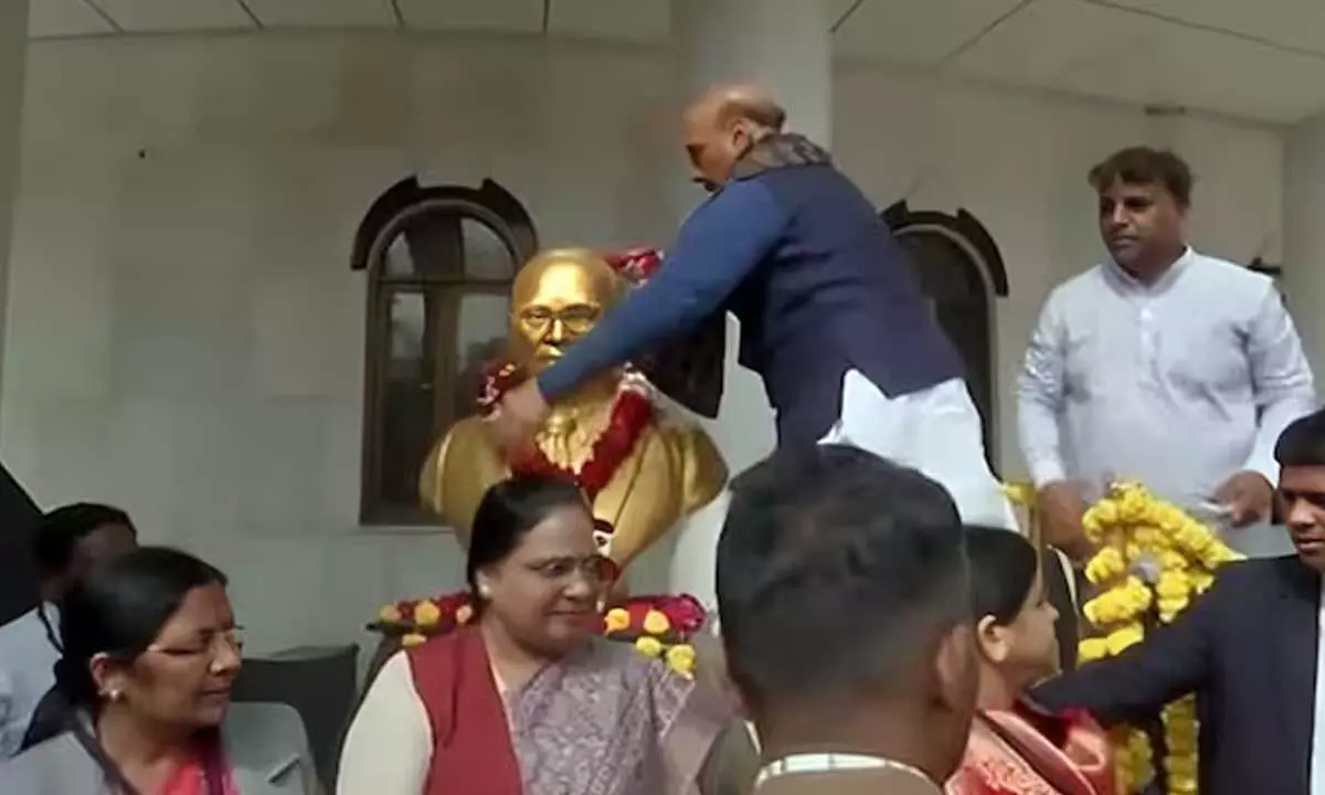 Defence Minister Rajnath Singh Pays Tribute To Dr. Ambedkar At Mhow Memorial