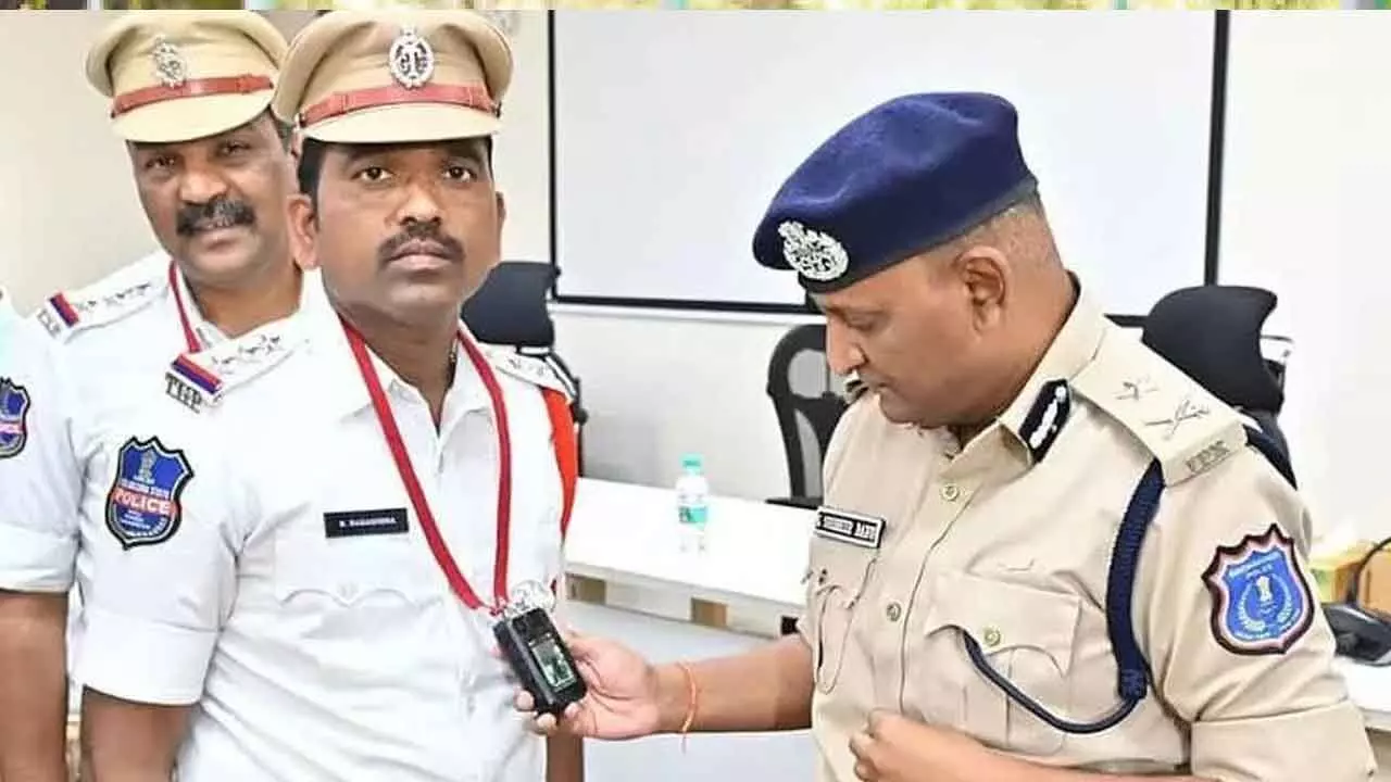 Rachakonda CP distributes 50 body cameras to traffic officials