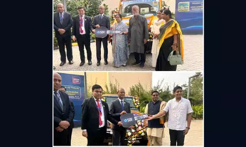 Bhubaneswar: SBI donates school bus, pick-up vehicle
