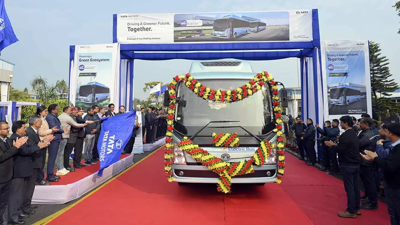 Tata electric buses for worker commute in Pantnagar