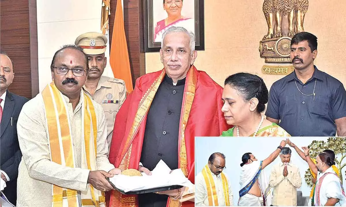 TTD priests bless Governor, CM on New Year