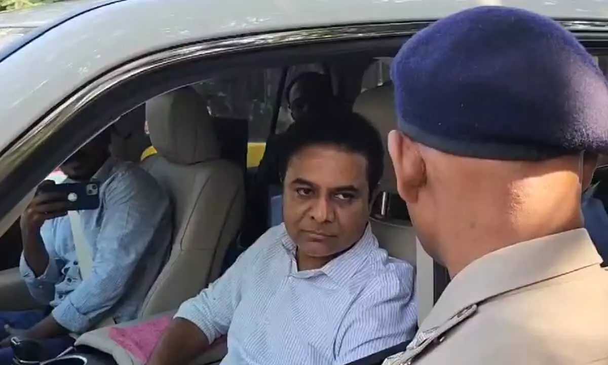 Former Minister KTR Heads to ACB Office in Hyderabad