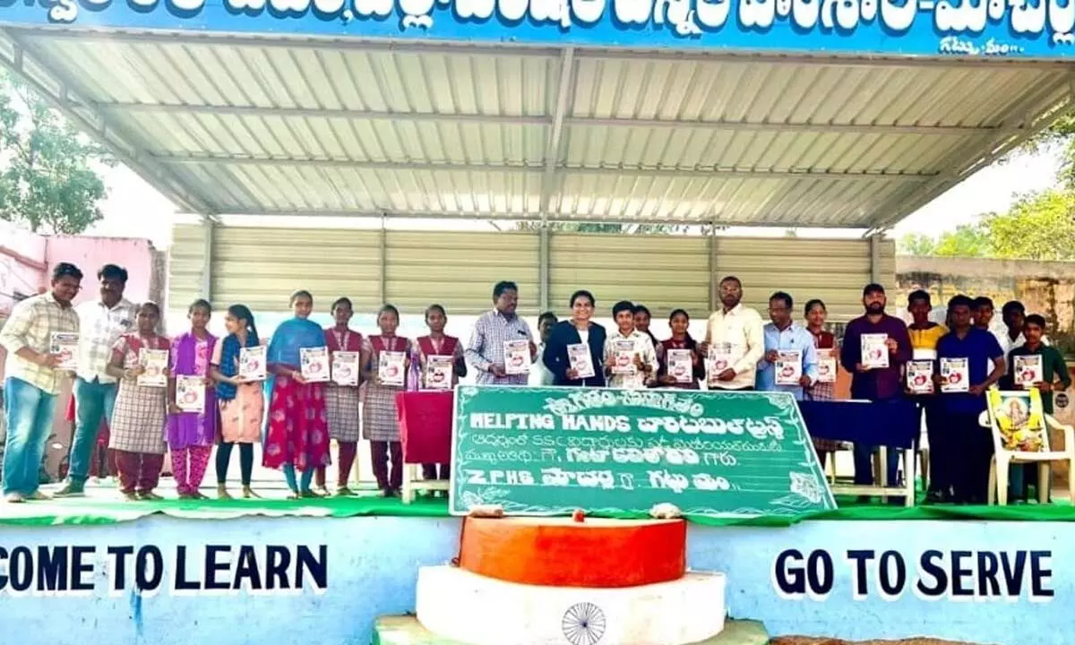 Helping Hands Charitable Trust Distributes Study Material to 3,000 Students in Gattu Mandal