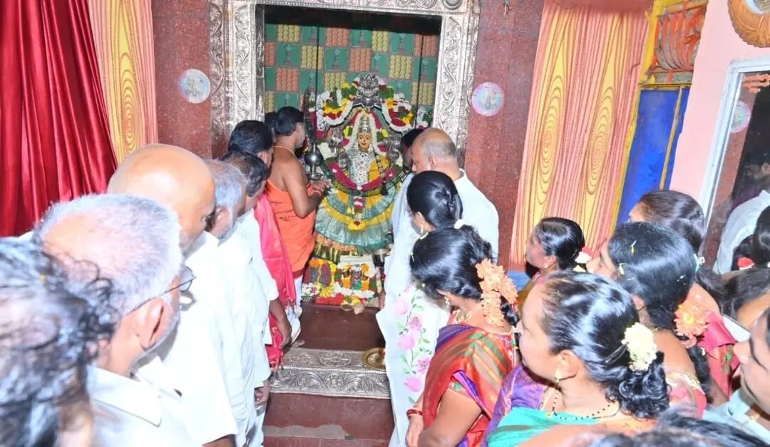 MLA Couple Attends Oath-Taking Ceremony of New Governing Body at Shri Shri Jamulamma Parashurama temple in Jammi chedu.