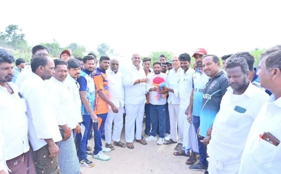 MLA Bandla Krishna Mohan Reddy Inaugurates NPL Season-4 Cricket Tournament in Netivanipalli