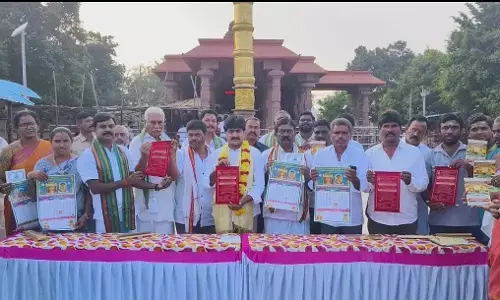 Invitation and Calendar Released for Sri Jogulamba Ammavari Brahmotsavams and Sri Bala Bhrameshwara Swamy Maha Shivaratri Mahotsavams.