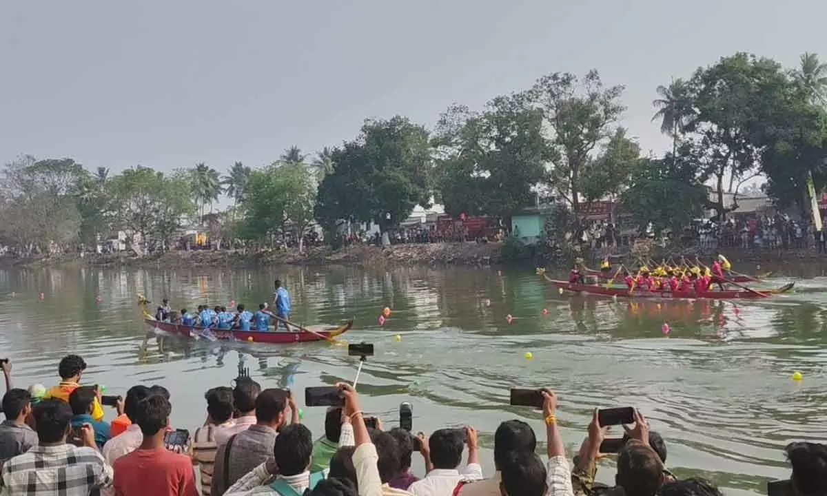 Boat races and swimming Competitions held in Atreyapuram