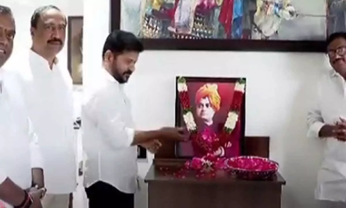 CM Revanth Reddy Pays Tributes to Swami Vivekananda on His Birth Anniversary