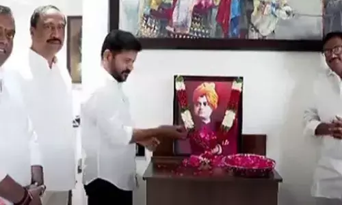 CM Revanth Reddy Pays Tributes to Swami Vivekananda on His Birth Anniversary