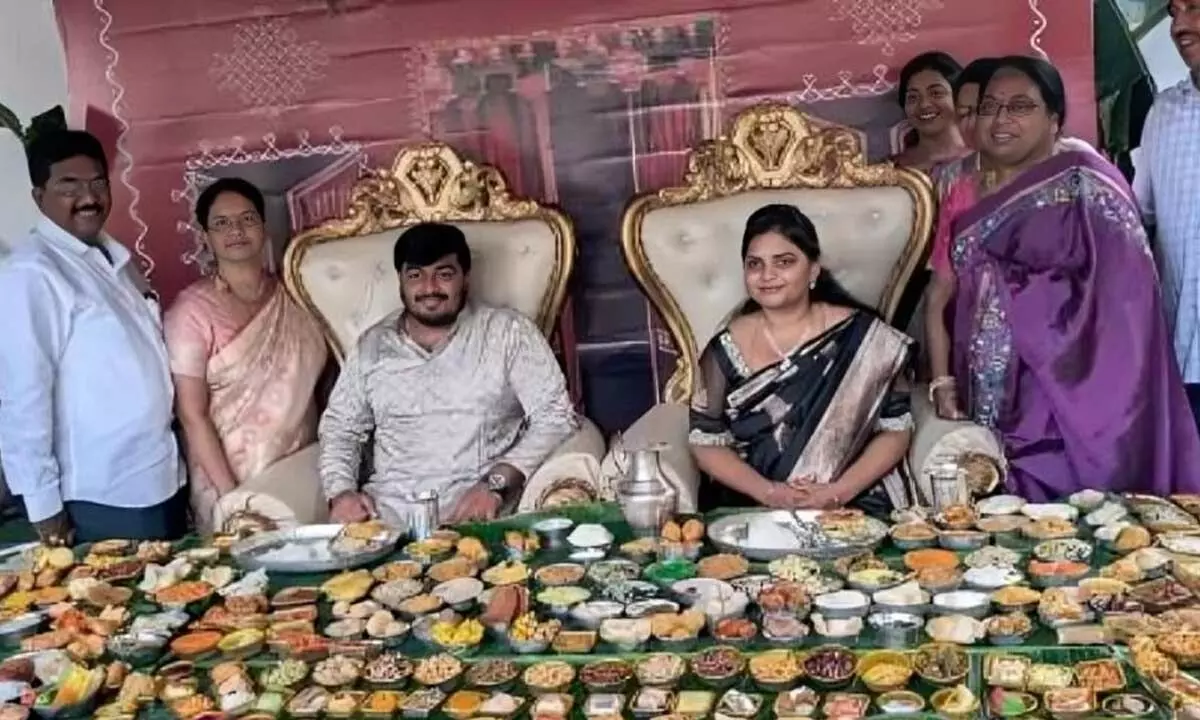 Grand feast of 470 dishes welcomes son-in-law in Yanam