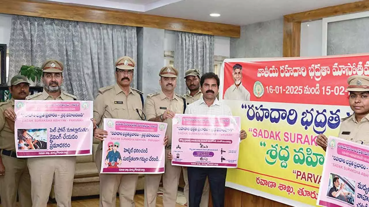 Rajamahendravaram: Road safety posters released