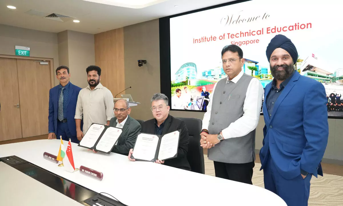 Telangana CM Revanth Reddy Visits Singapores ITE, Signs Key MoU for Skills Development
