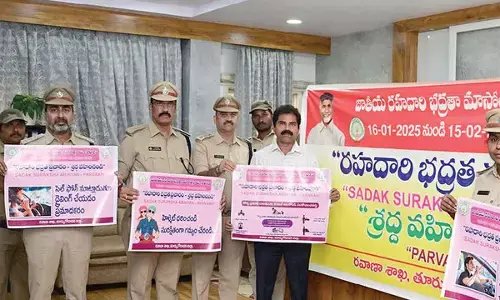 Rajamahendravaram: Road safety posters released