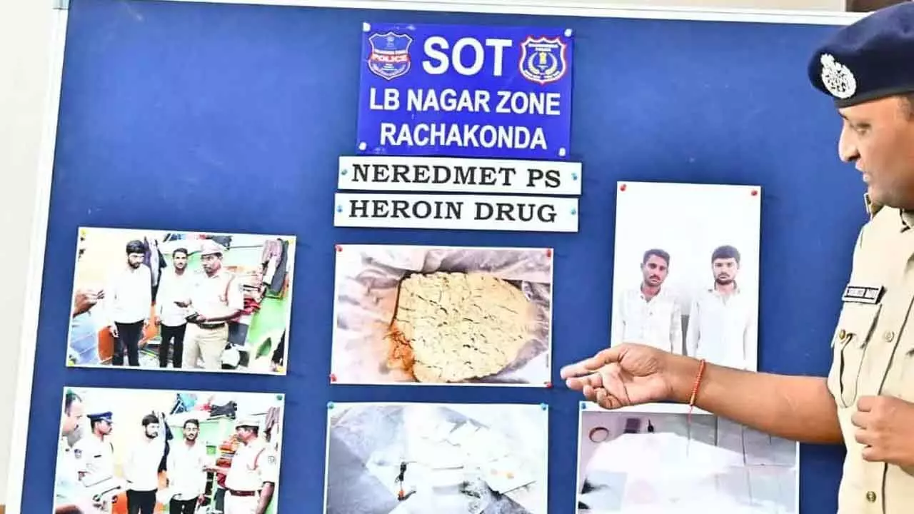 Rachakonda police arrests 2 drug peddlers, seize heroin worth Rs 23L