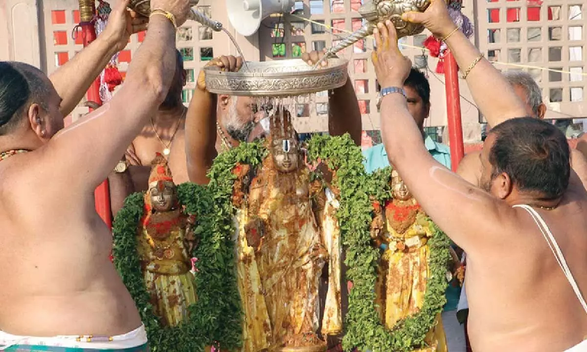 Snapana Tirumanjanam held in Ayodhya Snapana Tirumanjanam held in Ayodhya