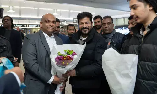 Telangana CM Revanth Reddy Receives Warm Welcome at Zurich Airport Ahead of WEF Summit
