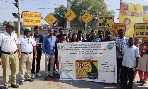 Road Safety Awareness Month Program Promotes Safe Driving in Raichur