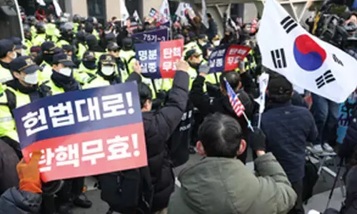 South Korea: Yoon supporters gather near Constitutional Court in support of impeached president