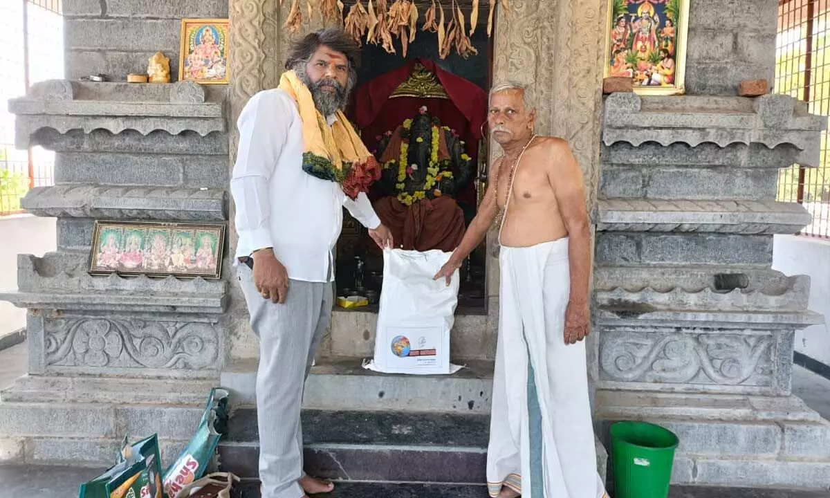 Puja Materials Distributed to Ancient Temple in Appanapally