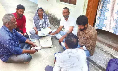 Members of a male SHG meeting in Tirupati