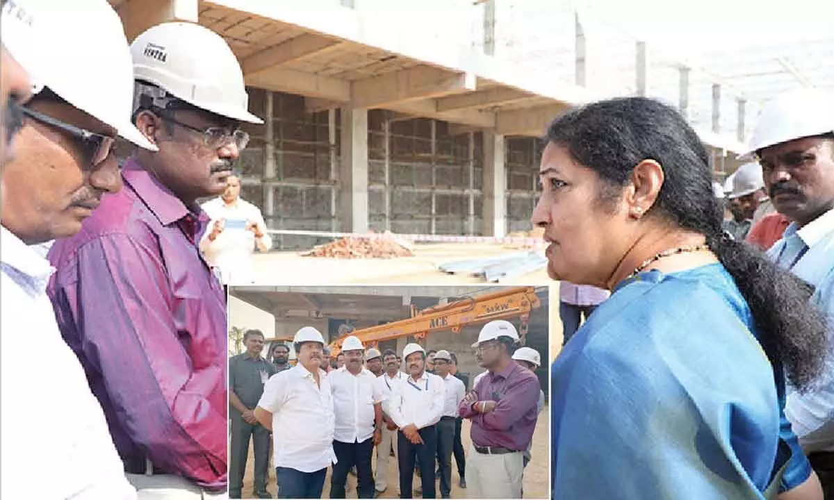 Minister Kandula Durgesh, Purandeswari visit Rjy airport Minister Kandula Durgesh, Purandeswari visit Rjy airport