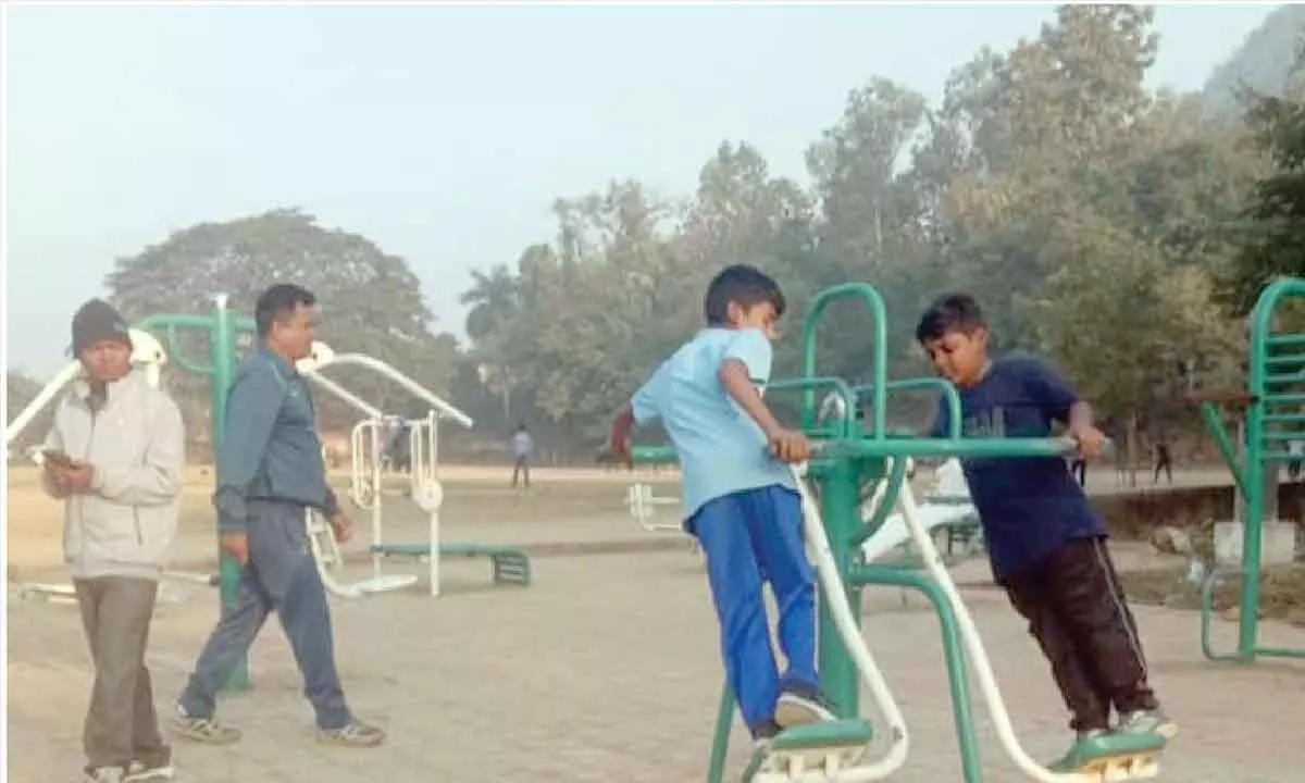 Row over open air public gym in SKCG