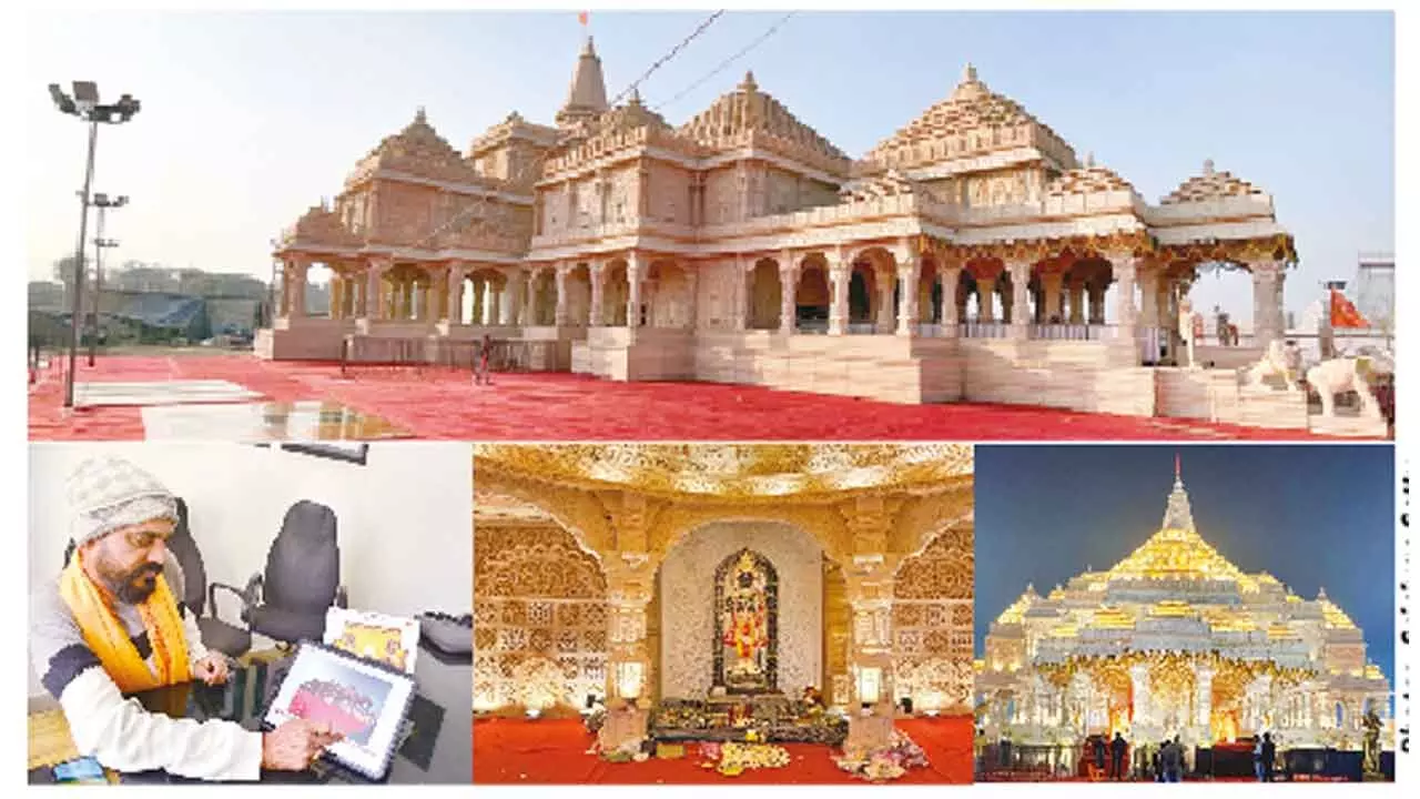 Awe-inspiring Ram Mandir replica draws crowds at Prayagraj