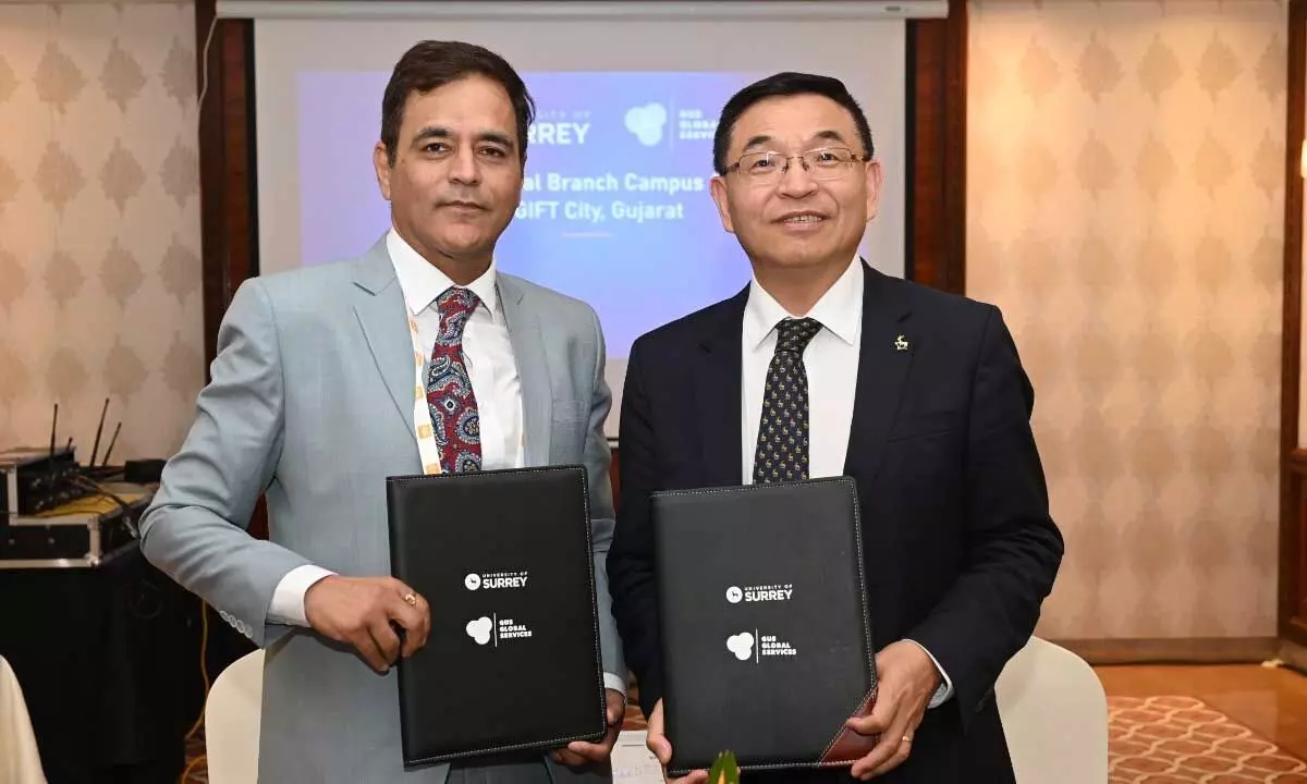 (L-R) Dr Sharad Mehra, Regional CEO, Asia and Australia, GUS; Professor GQ Max Lu, President and Vice Chancellor, University of Surrey (L-R) Dr Sharad Mehra, Regional CEO, Asia and Australia, GUS; Professor GQ Max Lu, President and Vice Chancellor, University of Surrey