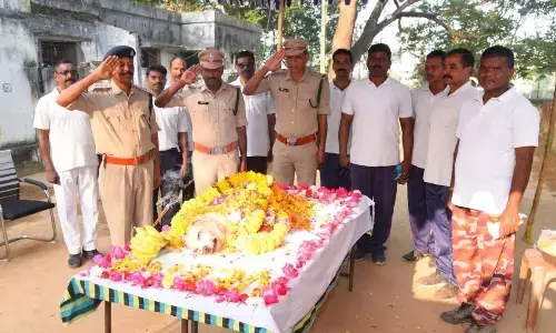 Grand farewell to sniffer dog Veena